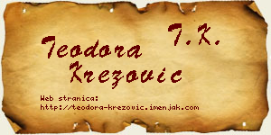 Teodora Krezović vizit kartica